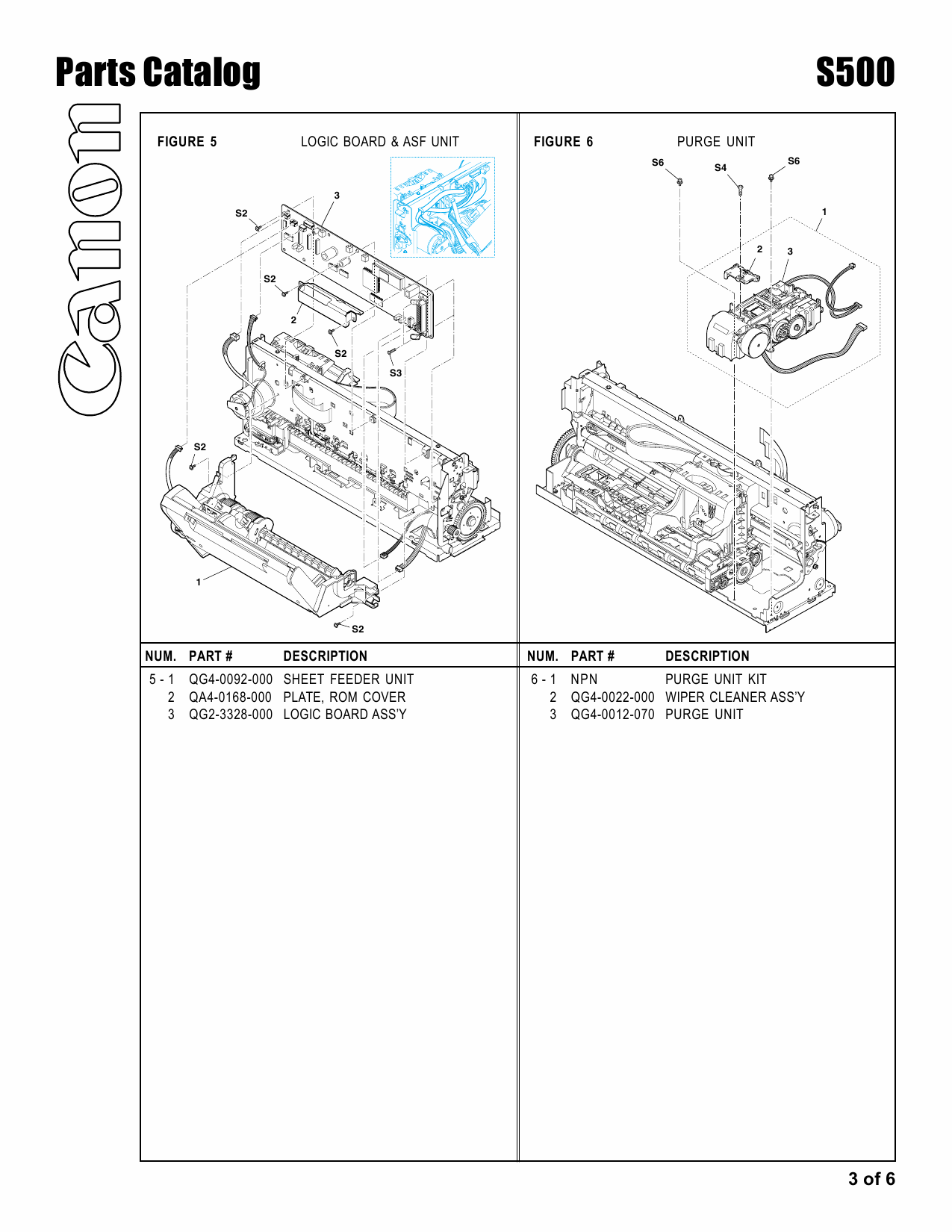 Canon PIXUS S500 Parts Catalog Manual-4